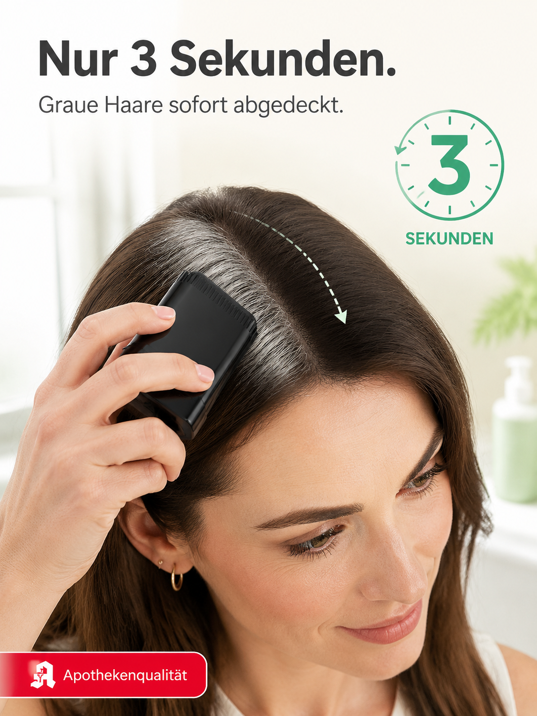Grauabdeckung in 3s & stoppt Ausfall. 100% pflanzlich & wasserfest. Heute 1+1 Gratis