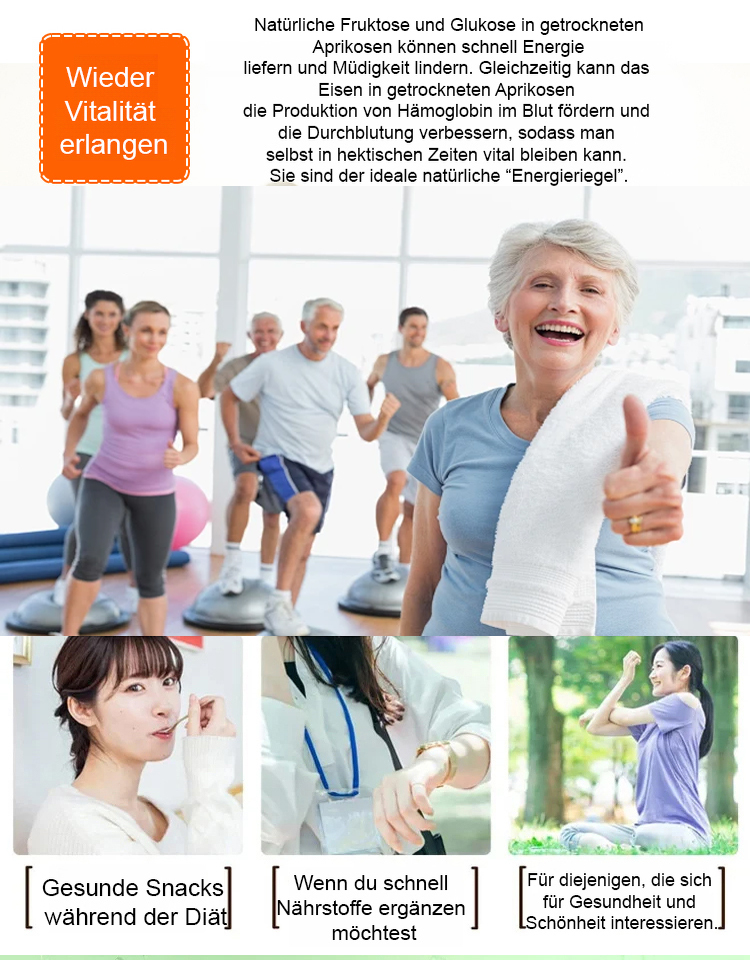 Süß-saure ungesüßte getrocknete Aprikosen