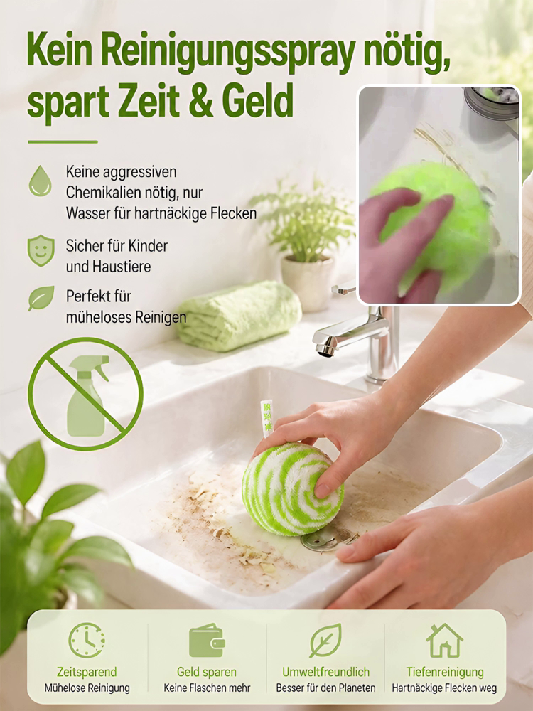 【Löst 10 Jahre Fett in 3 Sek., 100% kratzfrei】 Magischer Nano-Reinigungsball
