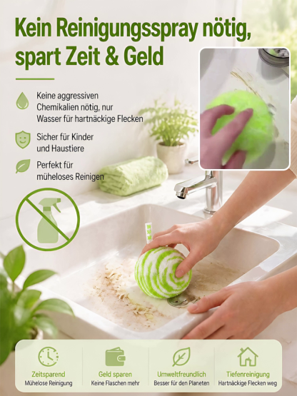 【Löst 10 Jahre Fett in 3 Sek., 100% kratzfrei】 Magischer Nano-Reinigungsball