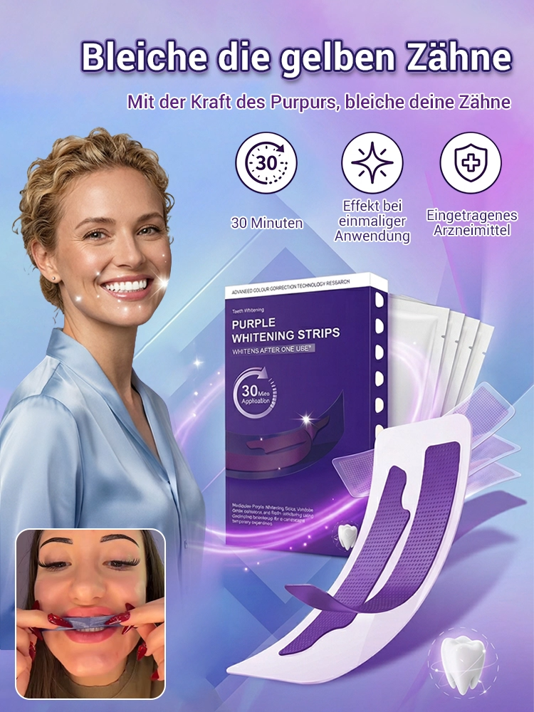 [30 Jahre Verfärbungen in 3 Tagen gelöst] Strahlend weißeLila Whitening Strips