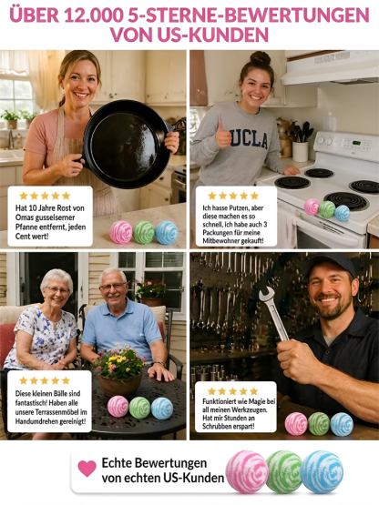 【Löst 10 Jahre Fett in 3 Sek., 100% kratzfrei】 Magischer Nano-Reinigungsball