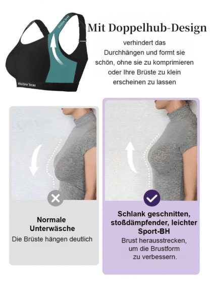 【Für vollere Oberweiten】Schlank machender, stoßdämpfender, leichter Sport-BH