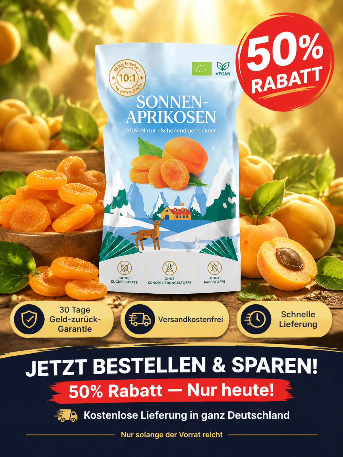 [🎉🎉Spezialangebot für Familienfeiern🎉🎉 ] Süß-saure getrocknete Aprikosen