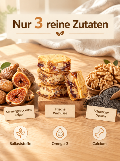 1+1 Gratis: Bio Feigen-Walnuss-Sesam Konfekt | Ohne Zuckerzusatz, zart & ballaststoffreich