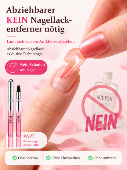Tschüss Nagelstudio. 3D-Nägel in 3s, ohne Nagelschäden oder Aceton. 30 Tage risikofrei testen!