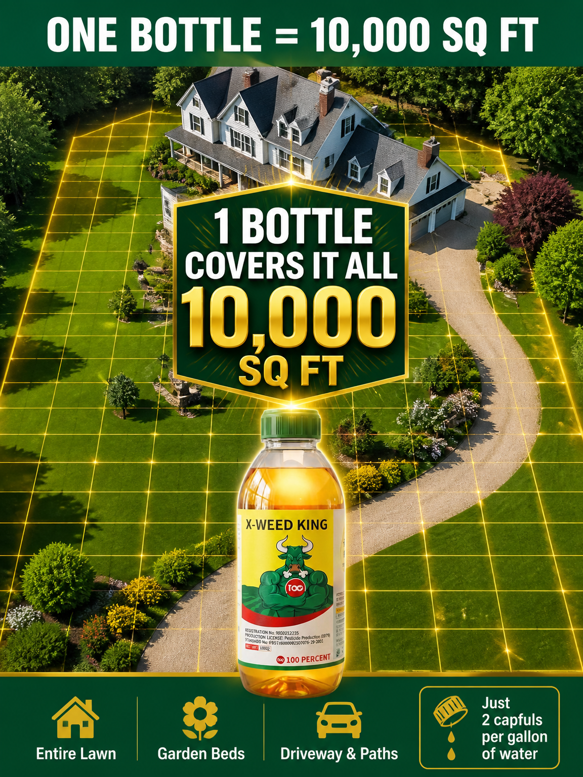 One application, five years weed-free. Safe weed killer, zero residue.