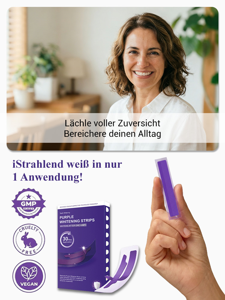 Aufhellende und fleckenentfernende violette Zahnaufhellungsstreifen