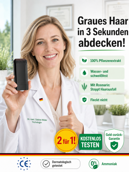 Grauabdeckung in 3s & stoppt Ausfall. 100% pflanzlich & wasserfest. Heute 1+1 Gratis