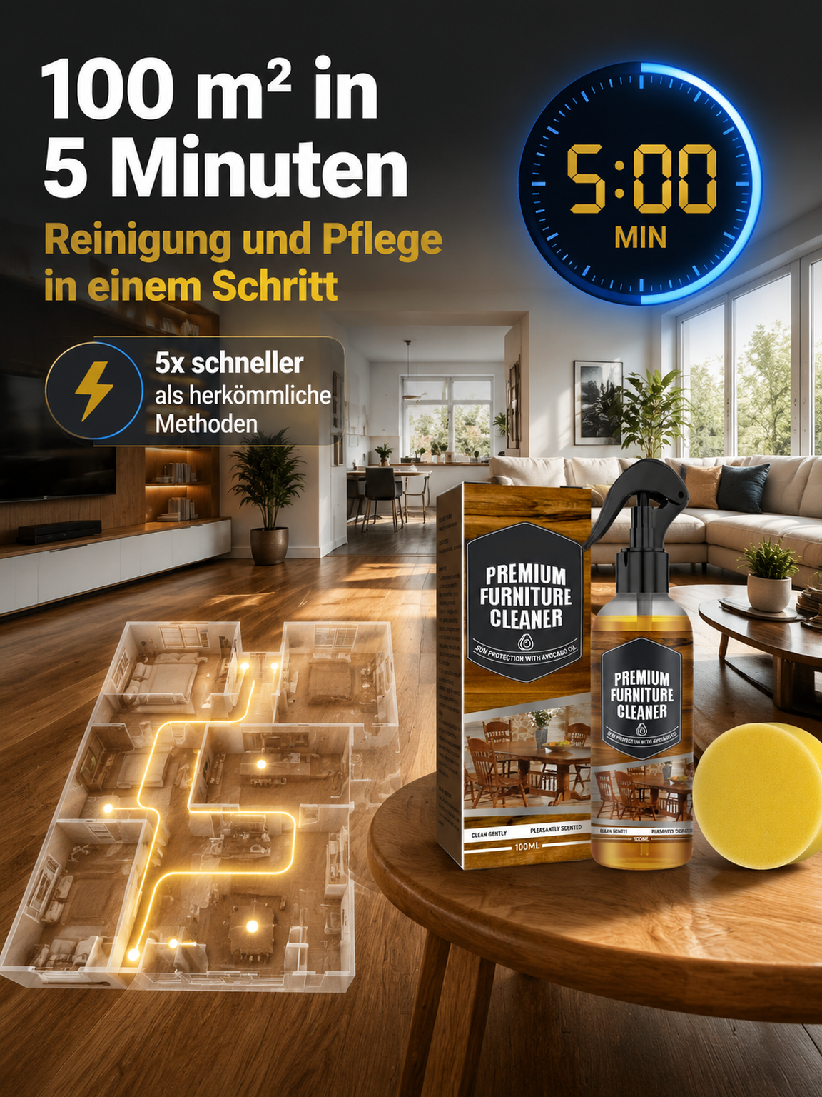 Böden wie neu in 3s! Das Geheimnis der 5-Sterne-Hotels. Heute 50% Rabatt!