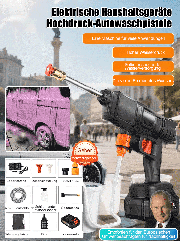 【Hochdruck-Wassersparend】 Hochleistungs-Hochdruck-Autowasch-Wasserpistole
