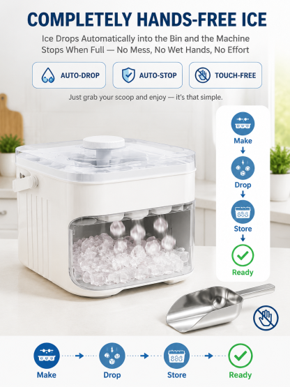 200 Ice Cubes in 3 Min. XXL Capacity: Maximum Insulation & 100% Hygienic