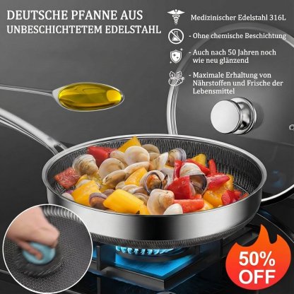 [Zehn Jahre lang verfügbar]Ölsparende antibakterielle Antihaft-Bratpfanne