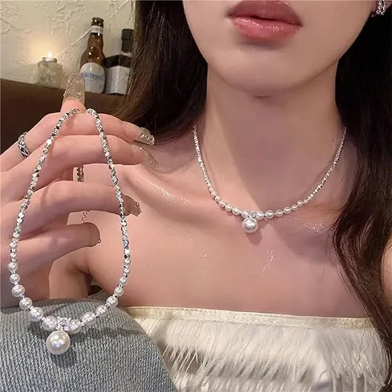 ⏰Limited Discount Time 40% OFF⏰s925 Sterling Silver Japan top Akoya Pearl Diamond Necklace