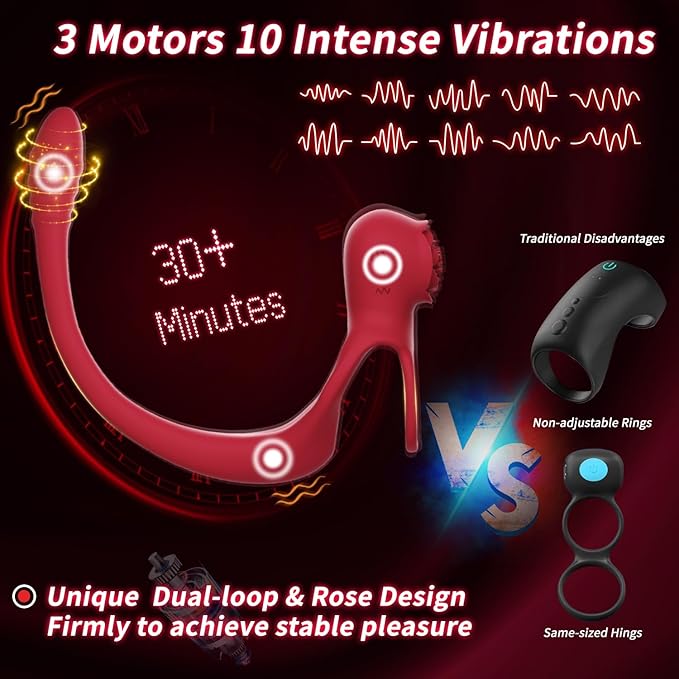 2025 New Upgrade Model💥💥 -- Rose Double Ring + Butt Plug🌹🌹-suzhom