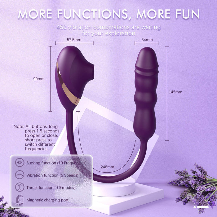 ALFA Sucking & Thrusting G-Spot Vibrator Dildo Plug