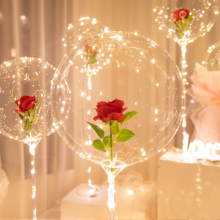 Valentine's Day Hot Sale💕LED Luminous Balloon Rose Bouquet