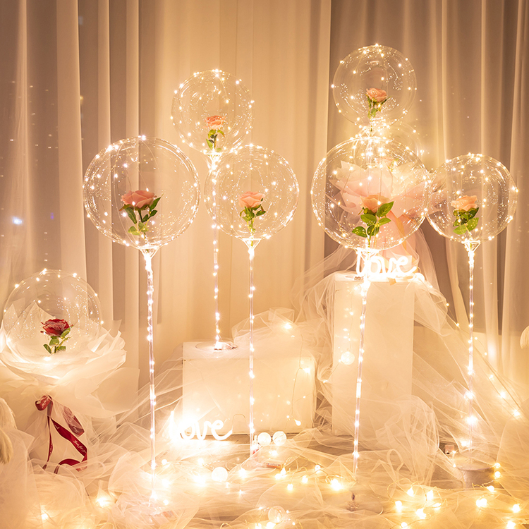 Valentine's Day Hot Sale💕LED Luminous Balloon Rose Bouquet