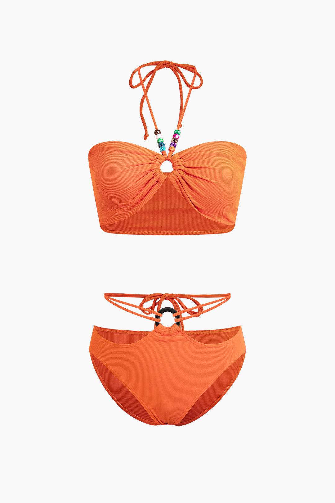 Beaded Detail Halter Bikini Set