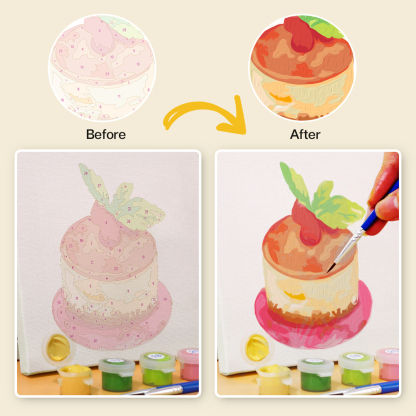 6 pieces, cake desktop accessories digital mini painting set, 15x15cm/5.9x5.9 inches, handmade for family leisure, perfect gift for friends and family.