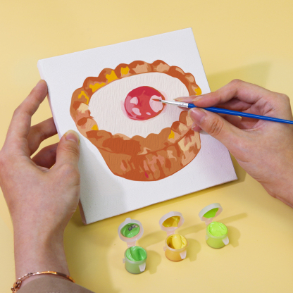 6 pieces, cake desktop accessories digital mini painting set, 15x15cm/5.9x5.9 inches, handmade for family leisure, perfect gift for friends and family.