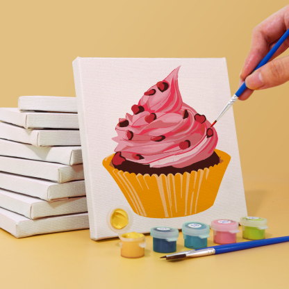6 pieces, cake desktop accessories digital mini painting set, 15x15cm/5.9x5.9 inches, handmade for family leisure, perfect gift for friends and family.