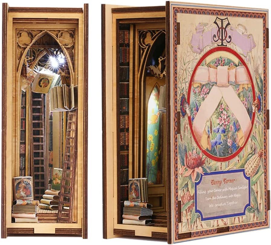 Elves Library Book Nook 3D Wooden Puzzle