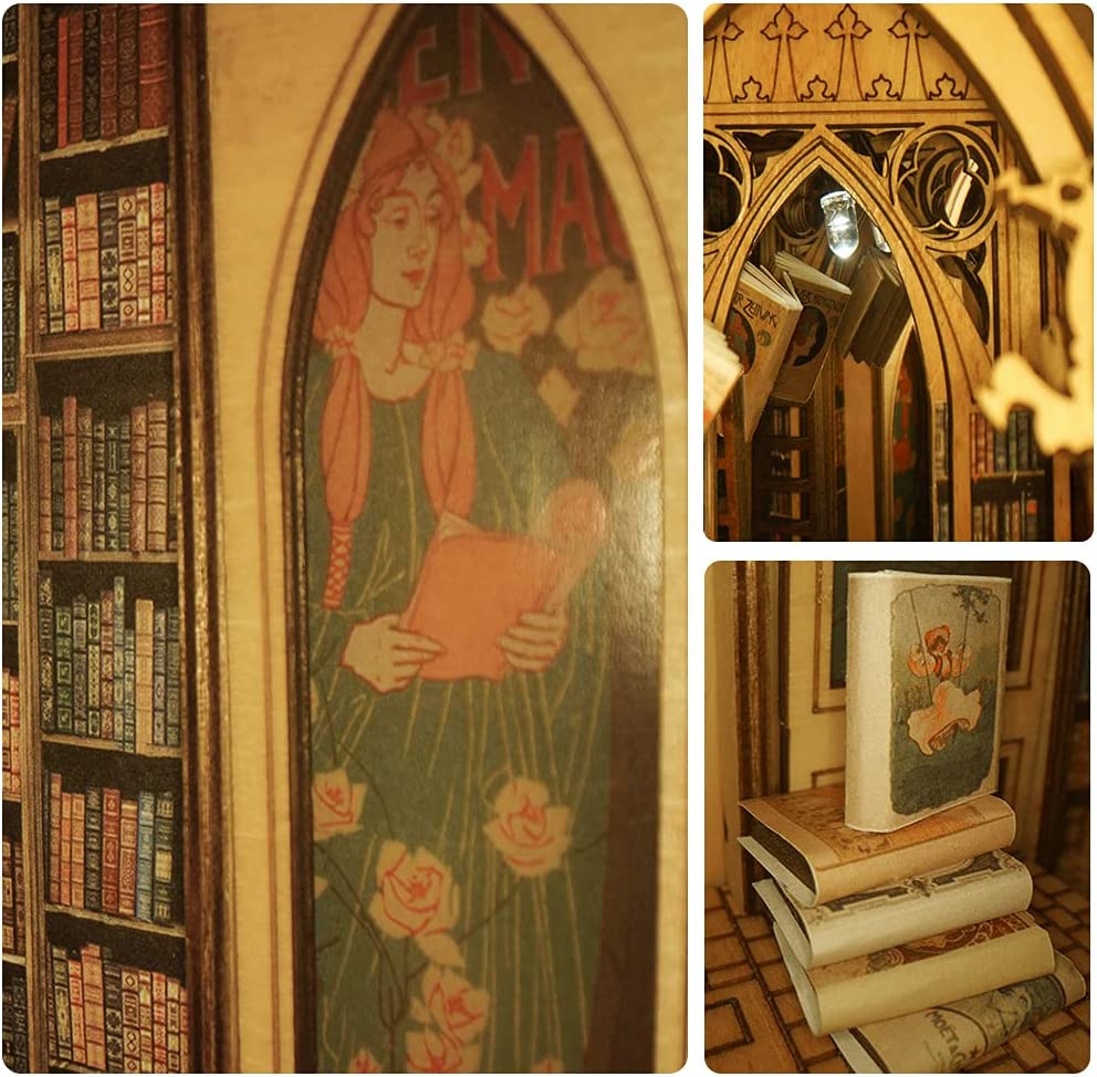 Elves Library Book Nook 3D Wooden Puzzle