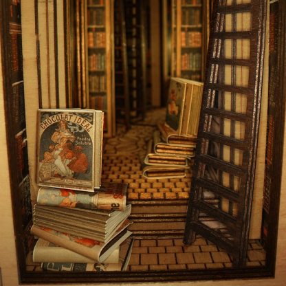 Elves Library Book Nook 3D Wooden Puzzle