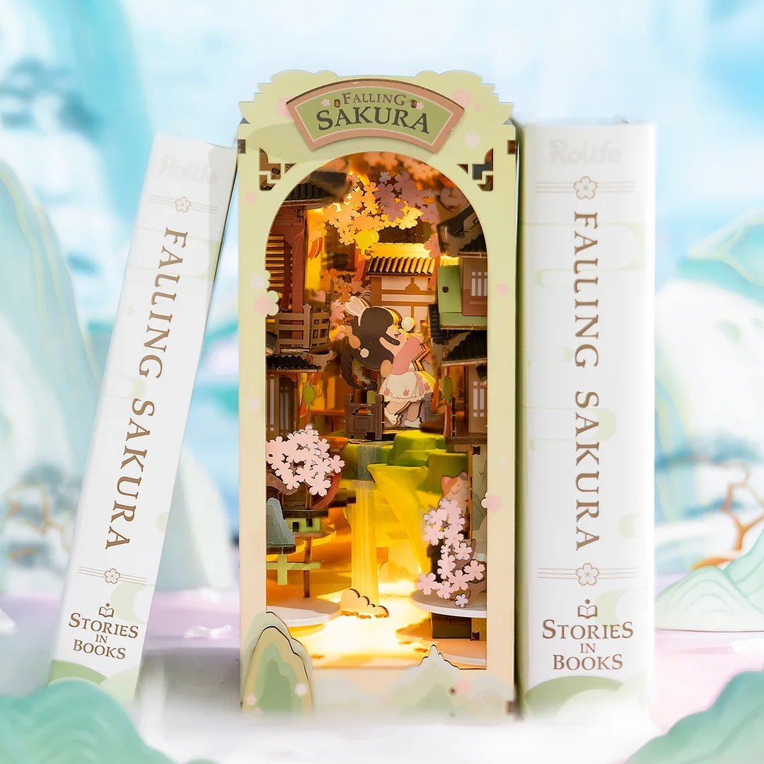 Falling Sakura DIY Book Nook 3D Wooden Puzzle