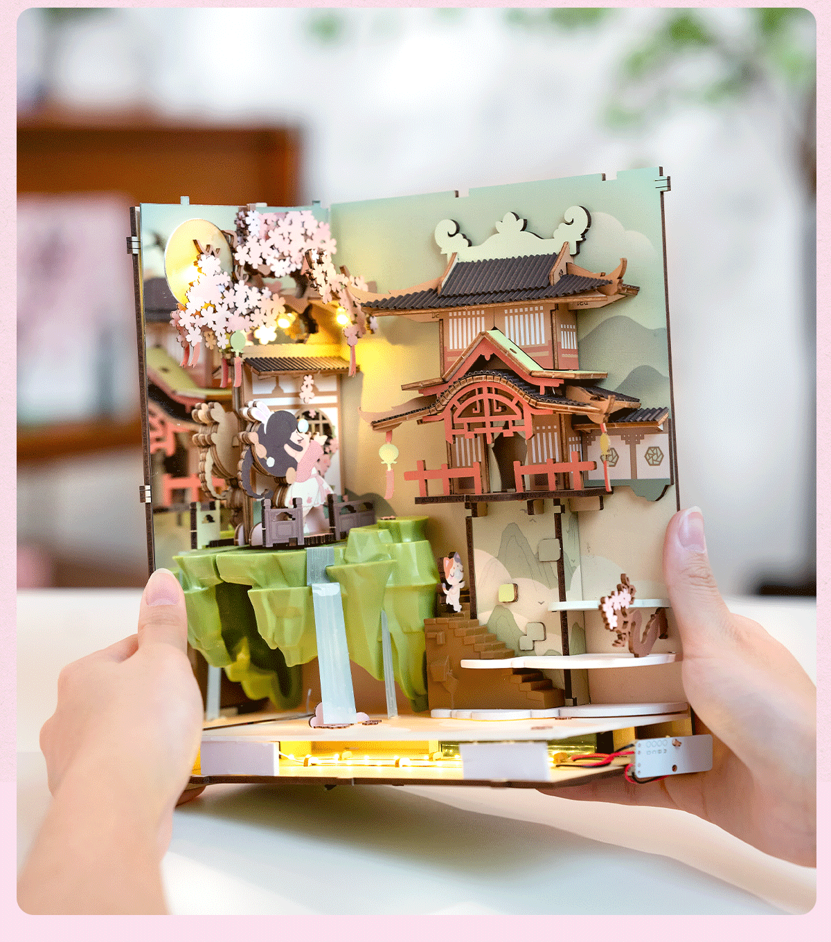 Falling Sakura DIY Book Nook 3D Wooden Puzzle