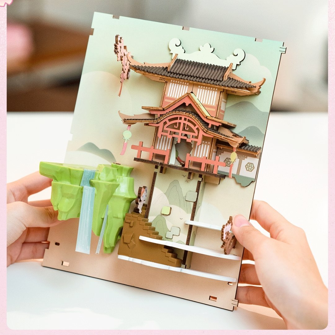 Falling Sakura DIY Book Nook 3D Wooden Puzzle