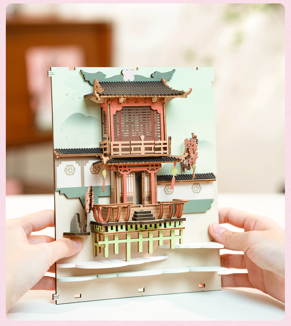 Falling Sakura DIY Book Nook 3D Wooden Puzzle