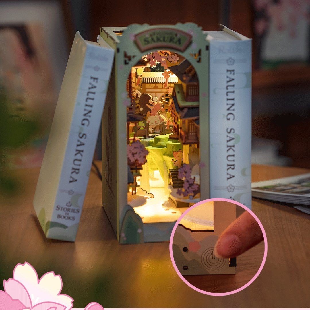 Falling Sakura DIY Book Nook 3D Wooden Puzzle
