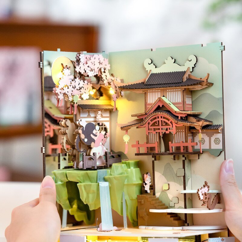 Falling Sakura DIY Book Nook 3D Wooden Puzzle