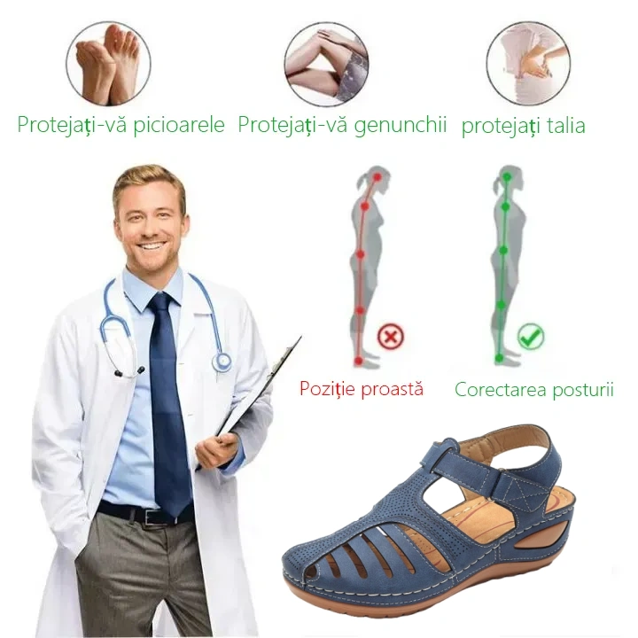 ⏰ Reducere de primăvară - Reducere de 50% pe timp limitat, se încheie în curând - Sandale ortopedice de vară cu suport pentru arc, ✅ Mers confortabil și fără durere - Design ergonomic