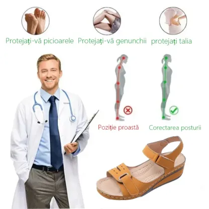 (⏰Vânzare de primăvară la jumătate de preț cu durată limitată - se încheie în curând) Sandale ortopedice de vară cu suport pentru arc ✅ Mers confortabil și fără durere - Design ergonomic