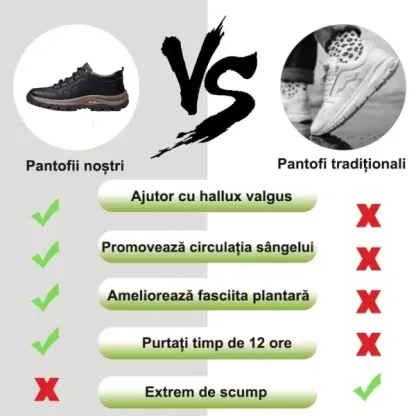 (🎉 Reducere de 70% astăzi - nu ratați) 🐂Pantofi ortopedici din piele de vițel australiană autentică - cusuți manual ✅Suport arc pentru o plimbare confortabilă 👞