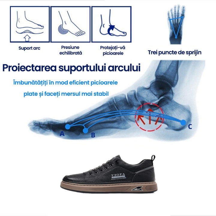 (🎉50% reducere azi, nu ratați) 🐂 Pantofi ortopedici pentru bărbați din piele de vițel australiană 👞Cusuți manual, impermeabili și anti-alunecare ✅Suport arc - mers confortabil