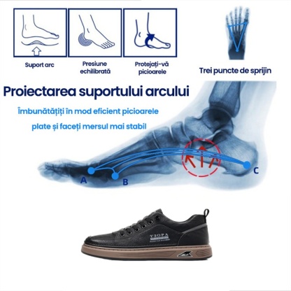 (🎉50% reducere azi, nu ratați) 🐂 Pantofi ortopedici pentru bărbați din piele de vițel australiană 👞Cusuți manual, impermeabili și anti-alunecare ✅Suport arc - mers confortabil
