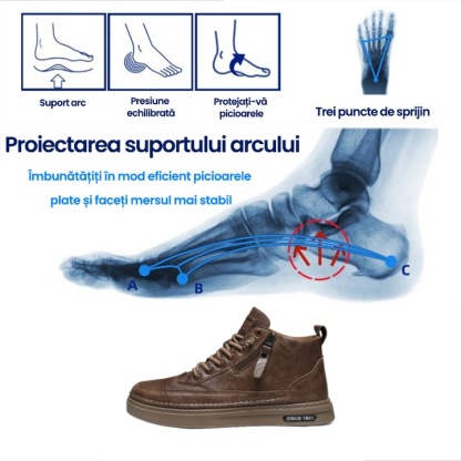 (🎉50% reducere astăzi, nu o ratați) 🐂 Pantofi ortopedici bărbătești din piele de vițel australiană 👞Cusuți manual, impermeabili și antiderapanți ✅Suport pentru bolta plantară - mers confortabil