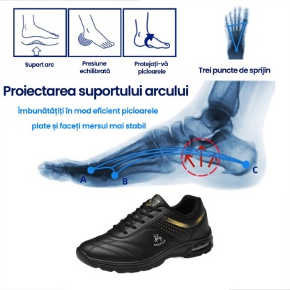 [50% reducere azi - nu ratați] 🔥 Pantofi de mers cu design ergonomic 👞Cusuti manual - impermeabili și anti-alunecare ✅ Suport arc pentru mers confortabil
