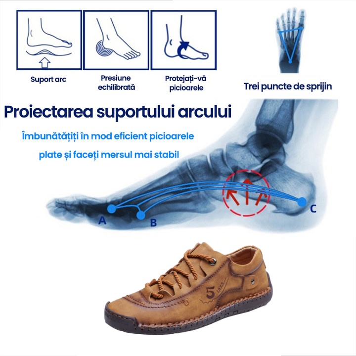 (🎉50% reducere în ultima zi, nu o ratați) 🐂 Pantofi casual din piele de vițel australiană 👞Cusuți manual - respirabili, impermeabili ✅Suport pentru bolta plantară - mers confortabil