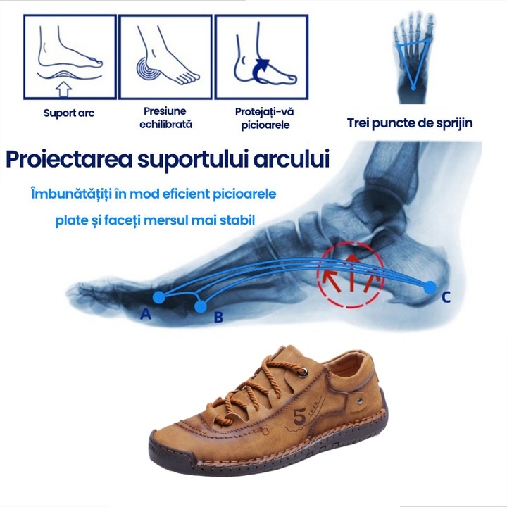 (🎉50% reducere în ultima zi, nu o ratați) 🐂 Pantofi casual din piele de vițel australiană 👞Cusuți manual - respirabili, impermeabili ✅Suport pentru bolta plantară - mers confortabil