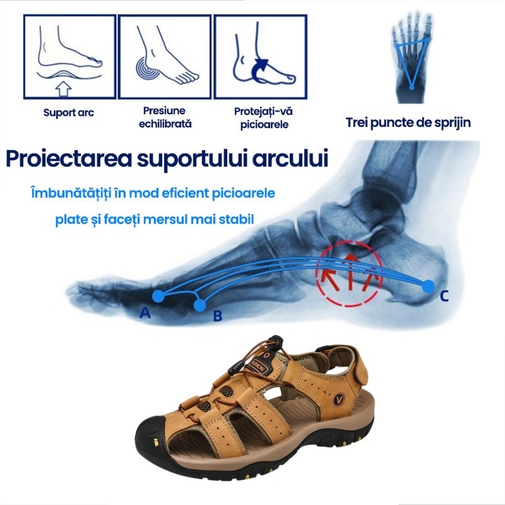 【🎁Astăzi 70% reducere - Nu ratați】 Sandale ortopedice ergonomice din piele de vițel - Mers fără durere👞 Faceți mersul mai confortabil