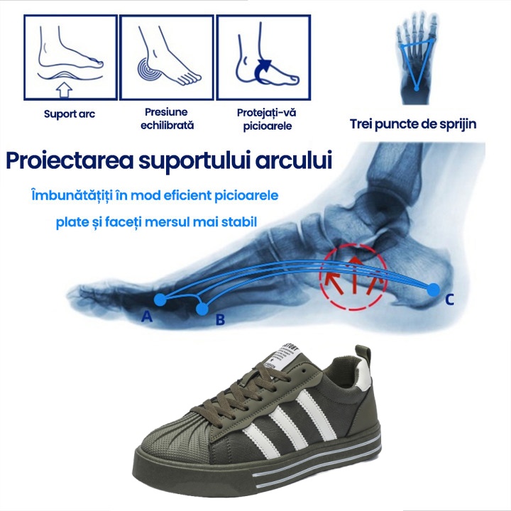 [⏰ Ultima zi cu 70% reducere - Nu o ratați!] 🔥 Pantofi de mers pentru bărbați 👞 Design ergonomic cu suport pentru arcul plantar pentru mers fără durere ✅ Cusuți manual
