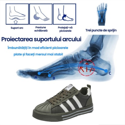 [⏰ Ultima zi cu 70% reducere - Nu o ratați!] 🔥 Pantofi de mers pentru bărbați 👞 Design ergonomic cu suport pentru arcul plantar pentru mers fără durere ✅ Cusuți manual