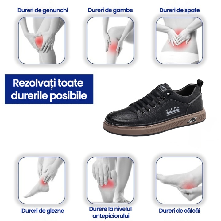 (🎉50% reducere azi, nu ratați) 🐂 Pantofi ortopedici pentru bărbați din piele de vițel australiană 👞Cusuți manual, impermeabili și anti-alunecare ✅Suport arc - mers confortabil