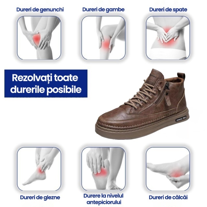 (🎉50% reducere astăzi, nu o ratați) 🐂 Pantofi ortopedici bărbătești din piele de vițel australiană 👞Cusuți manual, impermeabili și antiderapanți ✅Suport pentru bolta plantară - mers confortabil