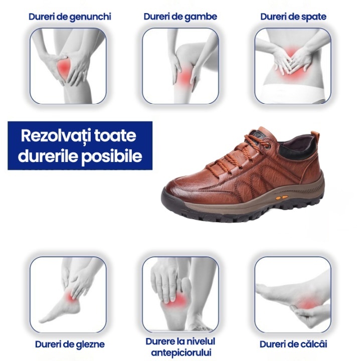 (🎉Reducere de 70% astăzi, nu o ratați) 🐂 Pantofi ortopedici bărbătești din piele de vițel australiană 👞Cusuți manual, impermeabili și antiderapanți ✅Suport pentru bolta plantară - mers confortabil